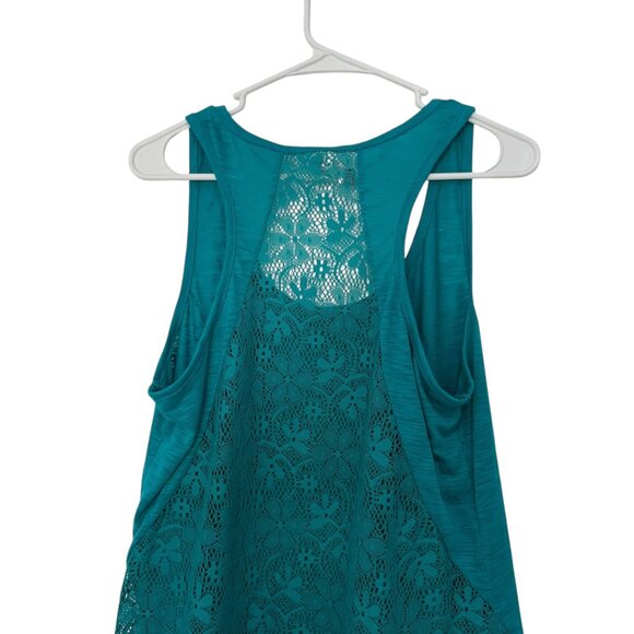 No Boundaries Womens Butterfly Lace Racerback Tank Top XL/XG 15-17 Teal Color - Picture 10 of 11